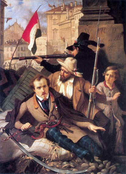 Il celebre dipinto di Baldassare Verazzi che raffigura un episodio delle Cinque giornate
