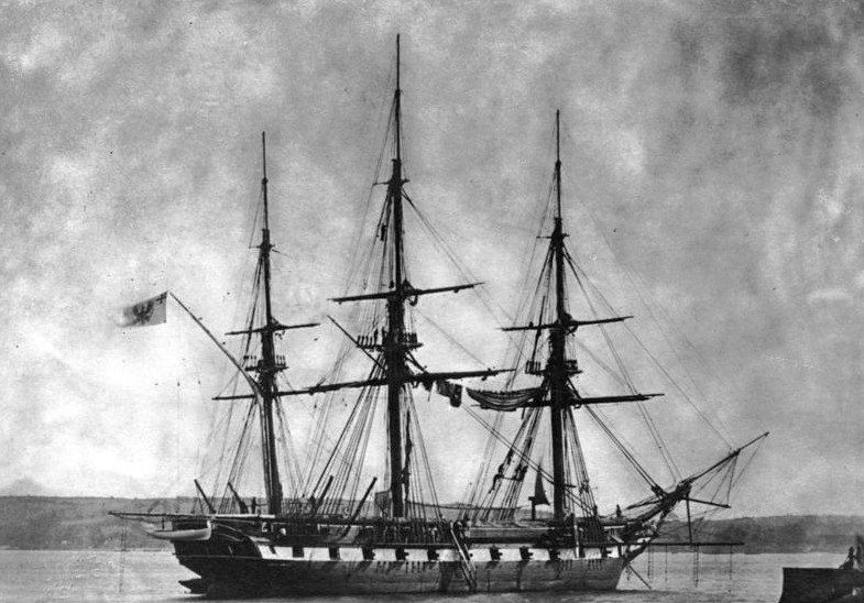 La fregata inglese Thetis, che Villamarina bloccò per impedire la fuga di Leopoldo II a Gaeta
