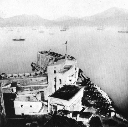 La batteria Santa Maria della fortezza di Gaeta appena concluso l'assedio