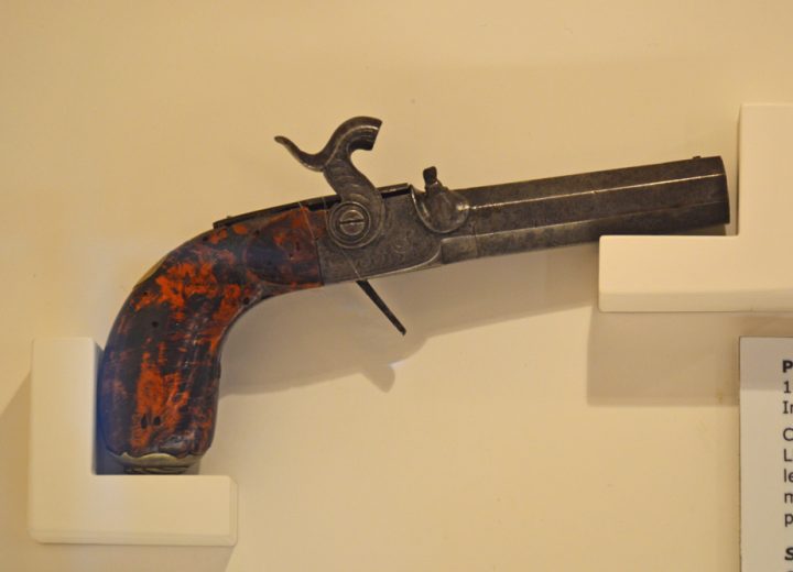 Semi-breechloading percussion cap pistol, circa 1850