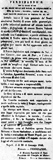 La Costituzione di Ferdinando II delle Due Sicilie