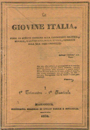 Primo numero del periodico "La Giovine Italia"