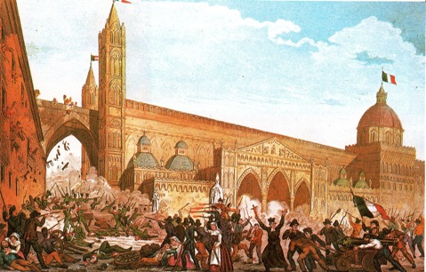 Illustrazione della rivolta di Palermo del 1848