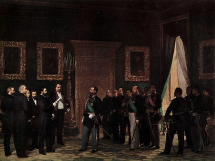 G. Mochi - La deputazione toscana presenta al re Vittorio Emanuele II l'atto di plebiscito per l'annessione al Regno