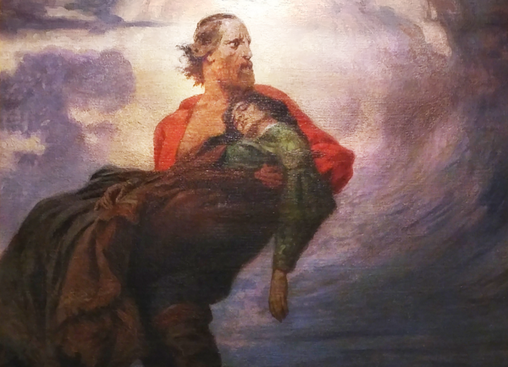 Garibaldi with dying Anita, oil on canvas